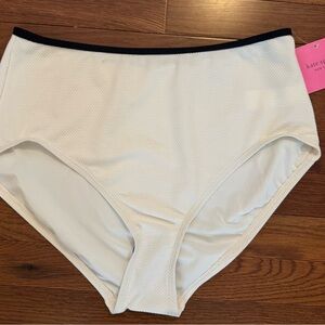 Kate Spade White Textured Bikini Bottoms